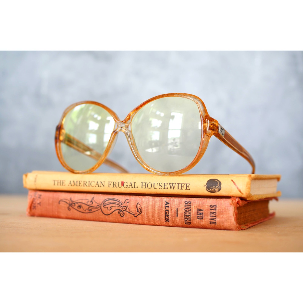 70s Sunglasses France Yellow Lens Vintage Glam retro Grandma chic Albert Capraro